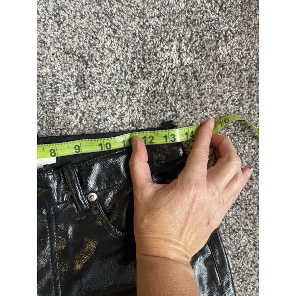 Zara NWT Vegan Shiny Faux Leather Straight Leg Pants Black Size 6 - Picture 7 of 11